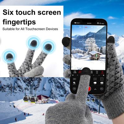 1 Pair Thermal Gloves Knitted Elastic Anti-slip Keep Warm Screen-touching Great Friction Particle Palm Winter Gloves Unisex Riding Gloves