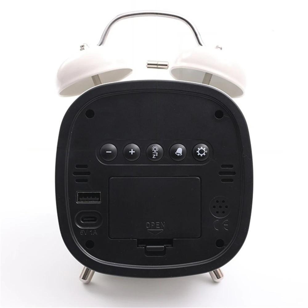 Voice Control Twin Bell Alarm Clock Temperature Displa Digital Alarm Clock  Indoor Use