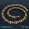 Trendy Stainless Steel Figaro Chain Bracelet & Necklace Set - Simple, Versatile Jewelry Accessory