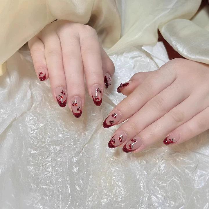 Pegatinas Desmontables para Uñas Estilo Europeo y Americano - Uñas Postizas Simples y Llevables