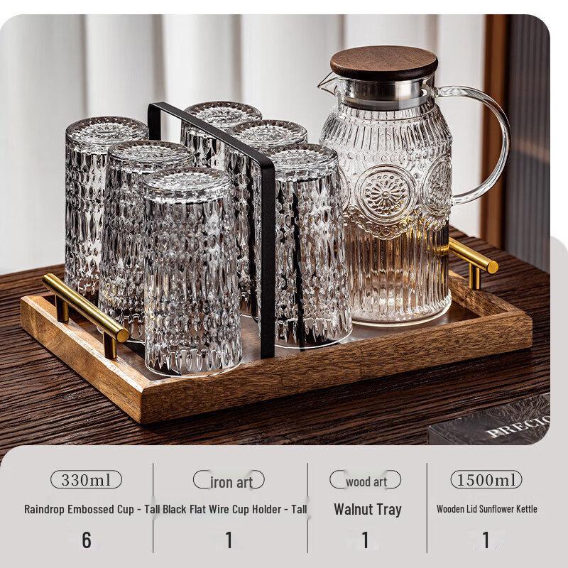 Qiwei Embossed Glass Drinking Tumbler