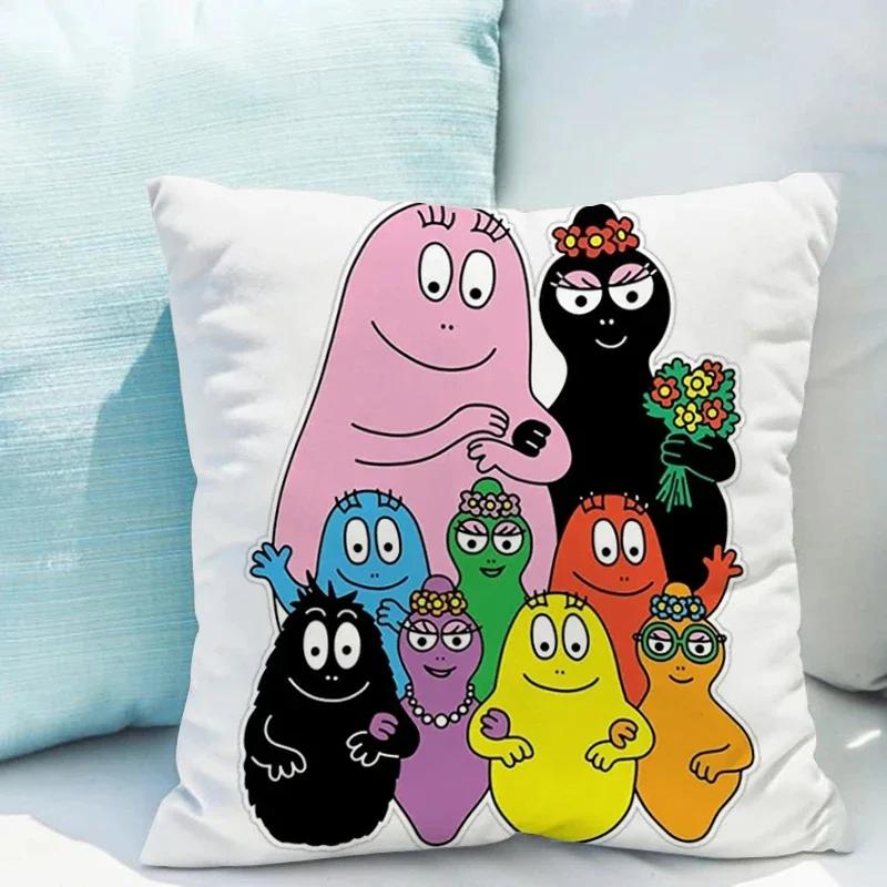 Les Barbapapa Pillowcases Cushion Cover X Double-sided Printing  for Sofa Cushions Covers Short Plush Couch Pillows Pillow
