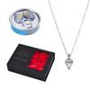Vacuum Clam Freshwater Pearl Necklace Jewelry Small River Clam Gift Box Pendant Set Rose Soap Flower Gift Box Valentine's Day Gift