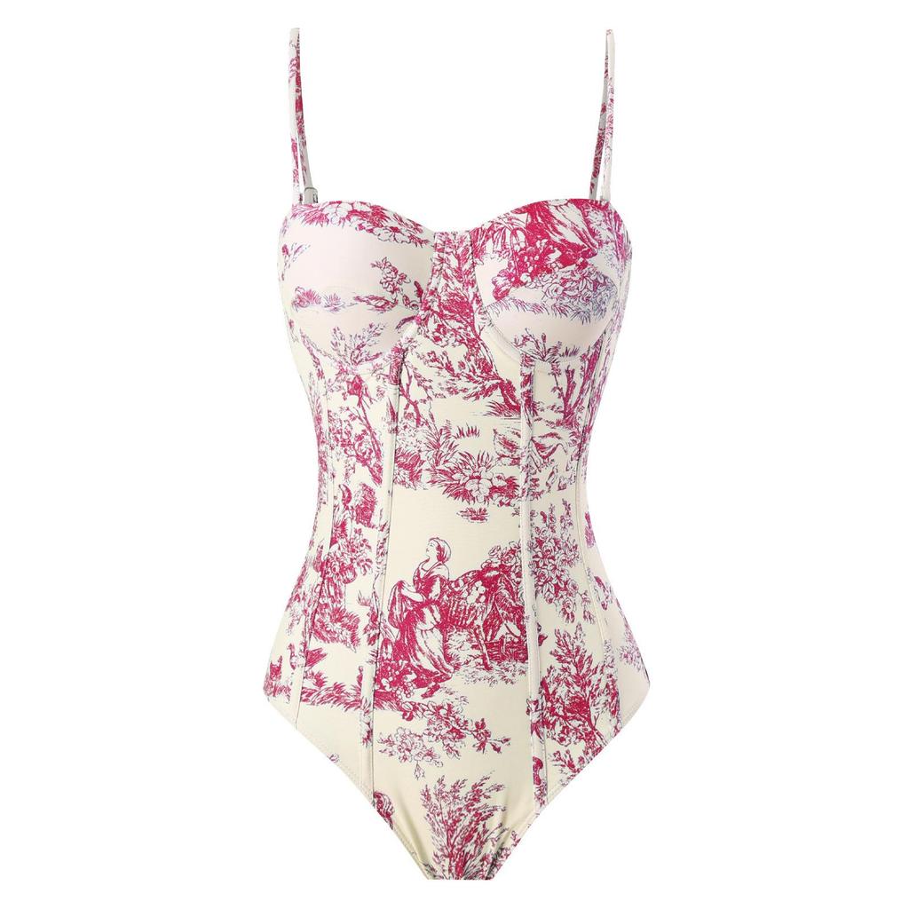 2023 Retro Print Women's Swimwear: One-Piece Swimsuit and Bikini with Sun Protection Long Dress - Two-Piece Set