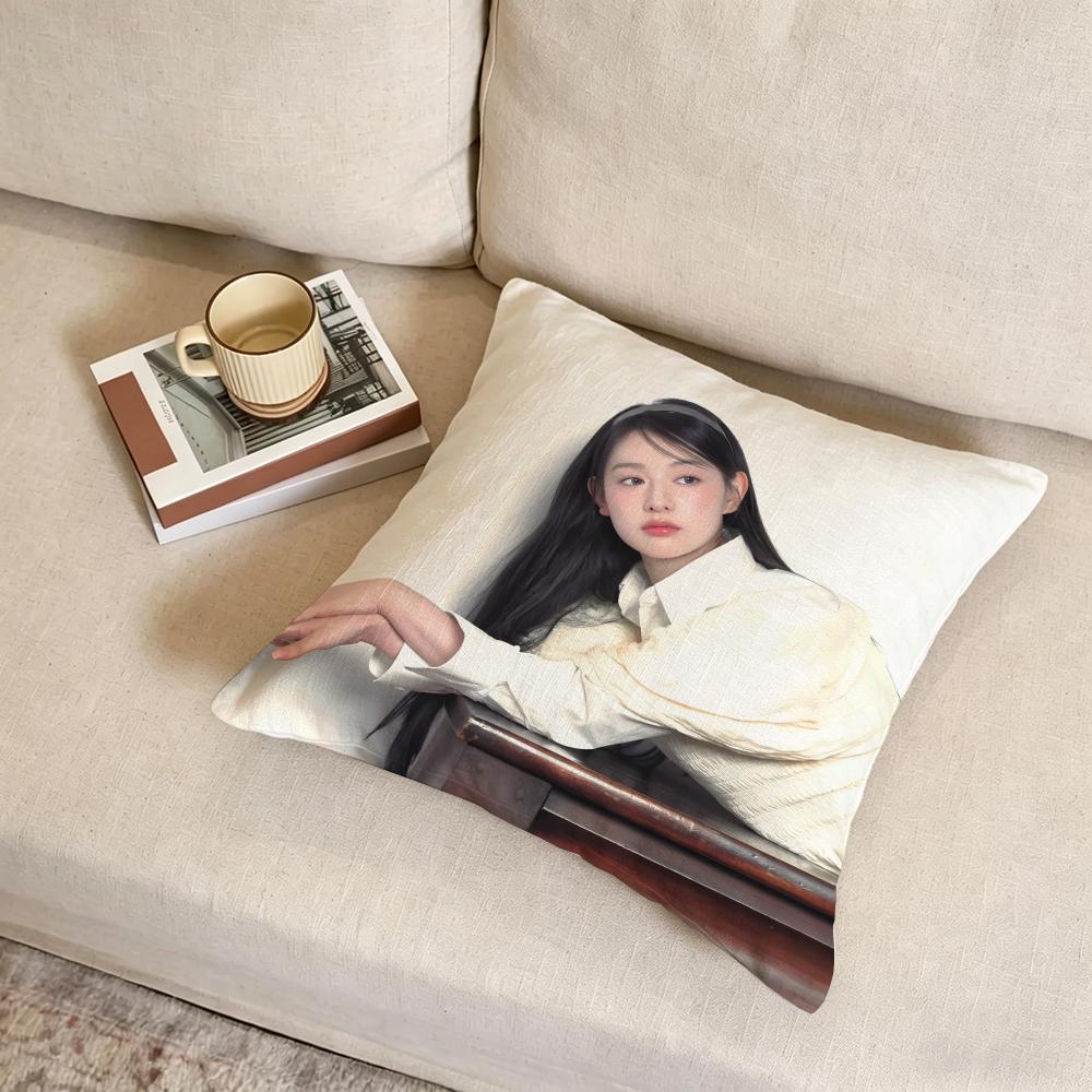 K-Kim Ji-Won Cushion Cover Fabric Soft Furnishing,Pillowcase, Cushion Cover, Sofa Pillow, Home Decoration