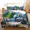 Comforter Steam Train Bedding Set Decoration Gift Suitable For Children Boys Girls Adults. Warm Soft Comfortable Breathable