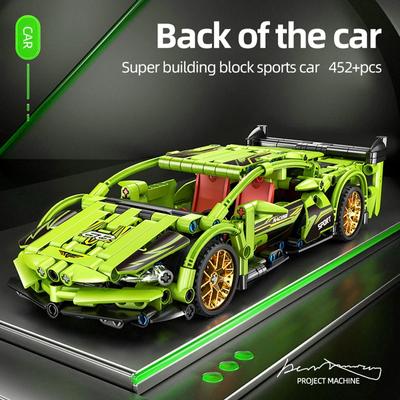 452pcs High-Tech Racing Sports Car Creation Expert Building Block Racing Model Kids Toys for Boys Birthday Gifts