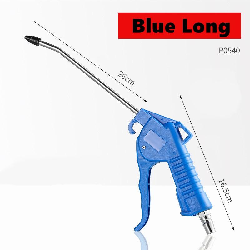 Pistolet do przedmuchiwania powietrzem, Pistolet do przedmuchiwania powietrzem o wysokim przepływie do kompresora z wygiętą pod kątem dyszą, Trzy kolory do wyboru, Długi typ