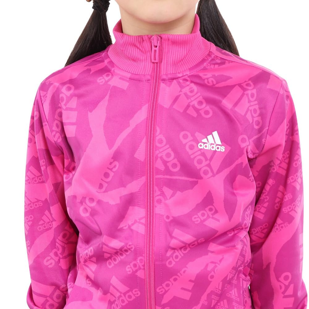 Adidas Essentials Print Tracksuit Set for Fuchsia J160 All-Over Kids, KOS14, Semi-Sid (IS2558),