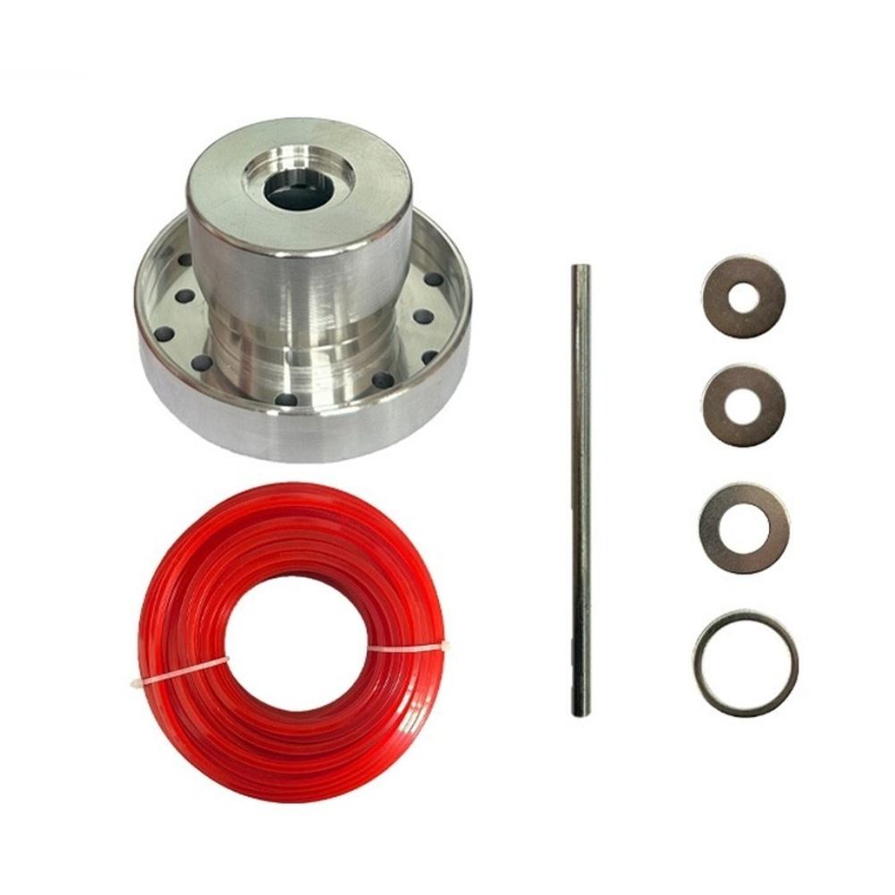 Aluminum Alloy Trimming Head With Red 30m Square Grass Cutting Rope Multi Hole New Aluminum Alloy Trimming Head