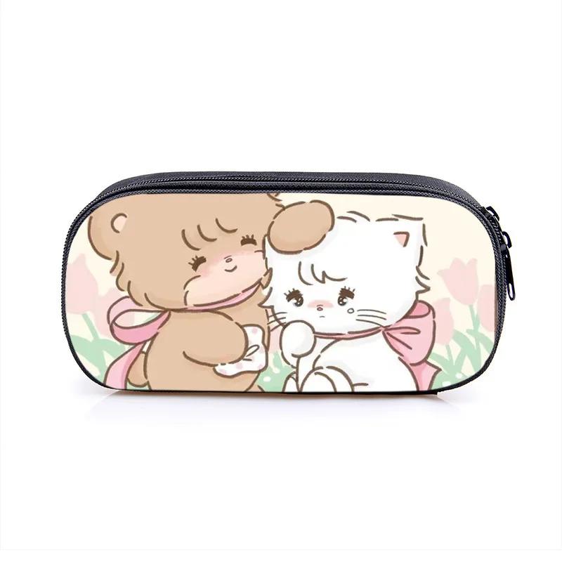 Mikko Pencil Bag Anime Pencil Cases Canvas Kawaii Stationery Box Children's Office Student School Supplies Stationary
