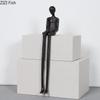 Kreativ Svart Karakter Metallstatue Skrivebordsdekorasjon Pynt Håndverk Moderne Hjemmeinnredning Abstrakt Figur Kunstverk Skulptur