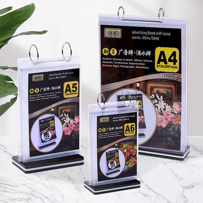 A4 A5 A6 Pocket Display Pagina's Bladerbaar Menu Standaard Handige Papieren Menu Display Stand Kantine