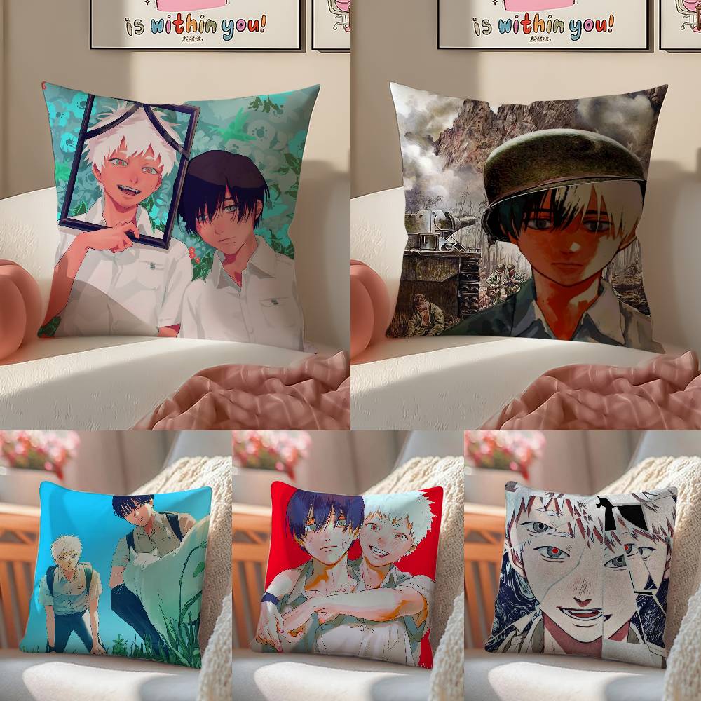 Healing Animation The Helpful Fox Senko-san-Anime Pillow Case Anti-dustmite Pillowcase Invisible Zipper Silky Short Plush Sofa