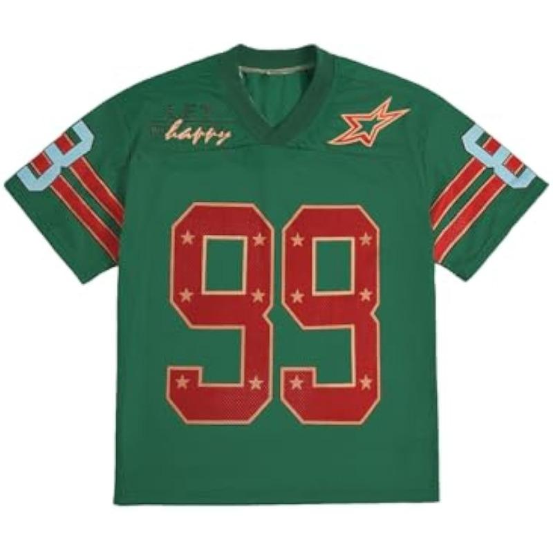 Mens Jersey Y2k Baggy Shirts Graphic Tees Oversized V Neck Tshirts Summer Tops