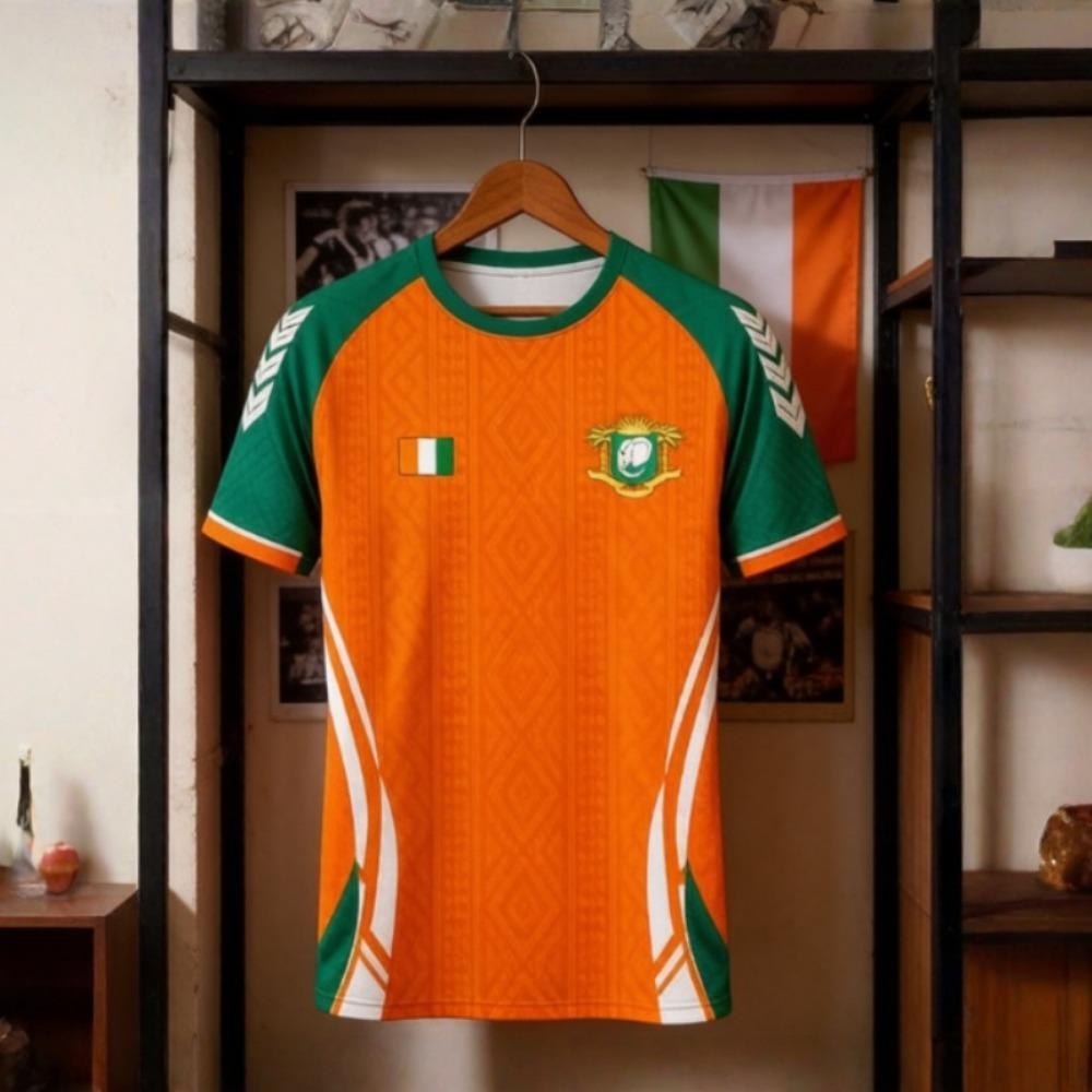 2026 Family Matching Ivory Coast Flag Printed Shirt Breathable Outdoor Sports Football T-shirt Casual Speed Drying Sportswear S