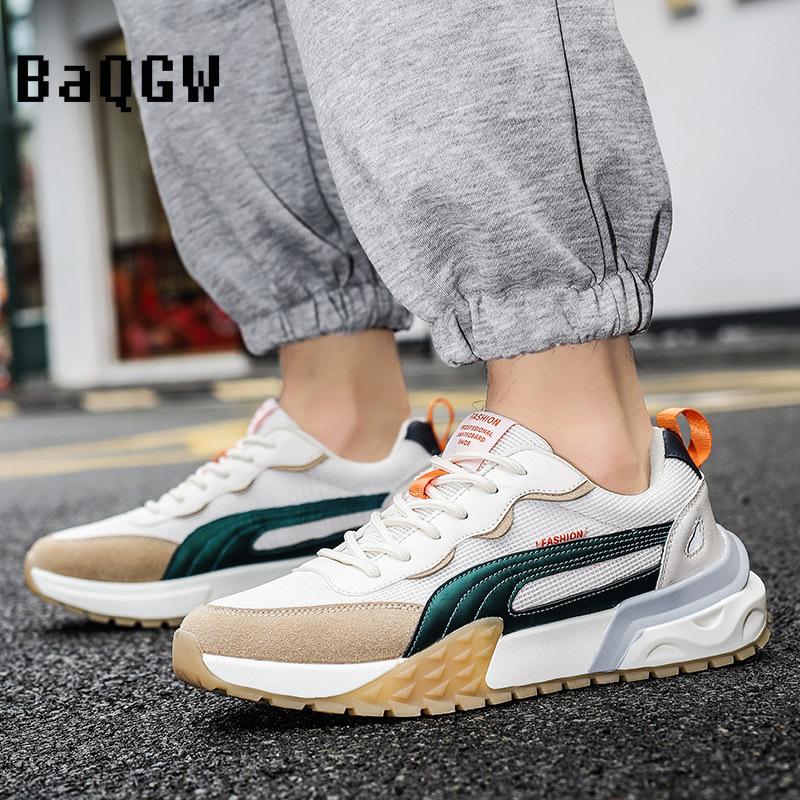Men's Casual Sneakers Designer Mesh Vamp Breathable Fashion Sport Running Shoes Outdoor Patchwork Comfortable Lace-up Luxury
