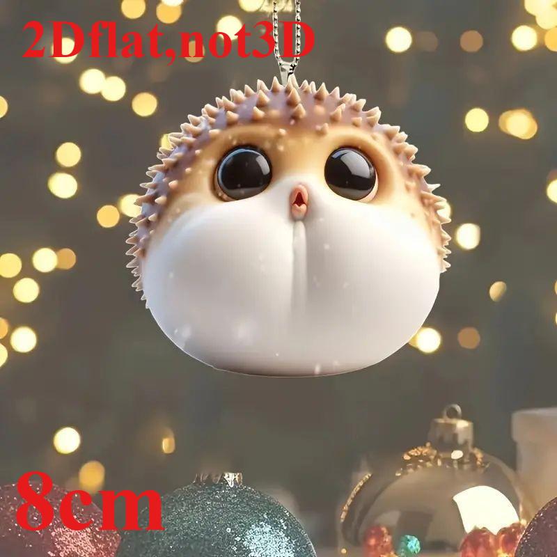 

Милая маленькая рыба-фугу, 2D плоский акрил, украшение, подходит для подвески в машину, брелок, подарок, Рождество, Хэллоуин 8cm