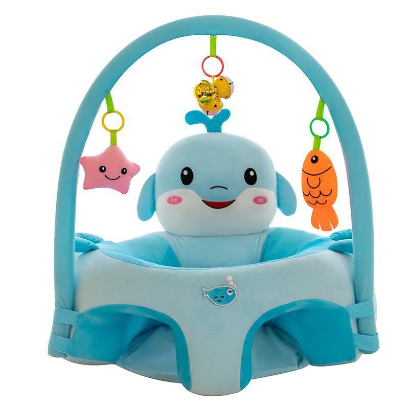 Silla de Aprendizaje para Sentarse con Respaldo Alto para Bebés, Silla de Práctica Anti-Caída para Sentarse, Silla de Comedor para Bebés, Sofá Pequeño Super Suave de Cristal para Niños