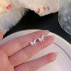 S925 Silver Stud Earrings Women's Ear Hole Earrings Niche Design Earbone Studs High-end Earrings