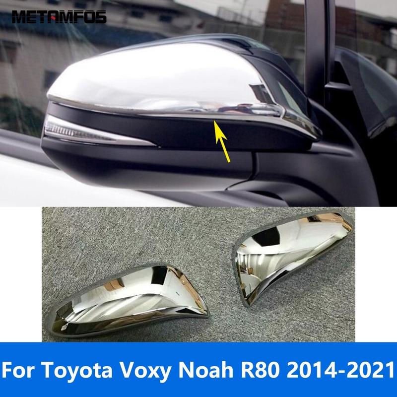 For Toyota Voxy Noah R80 2014- Chrome Rear View Side Door Mirror Cover Trim Protection Cap Accessories Car Styling