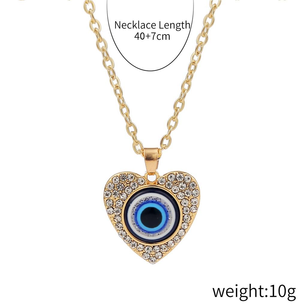 Popular European And American Devil Eye Pendant Necklace With Multiple Layers Stunning Alloy Material