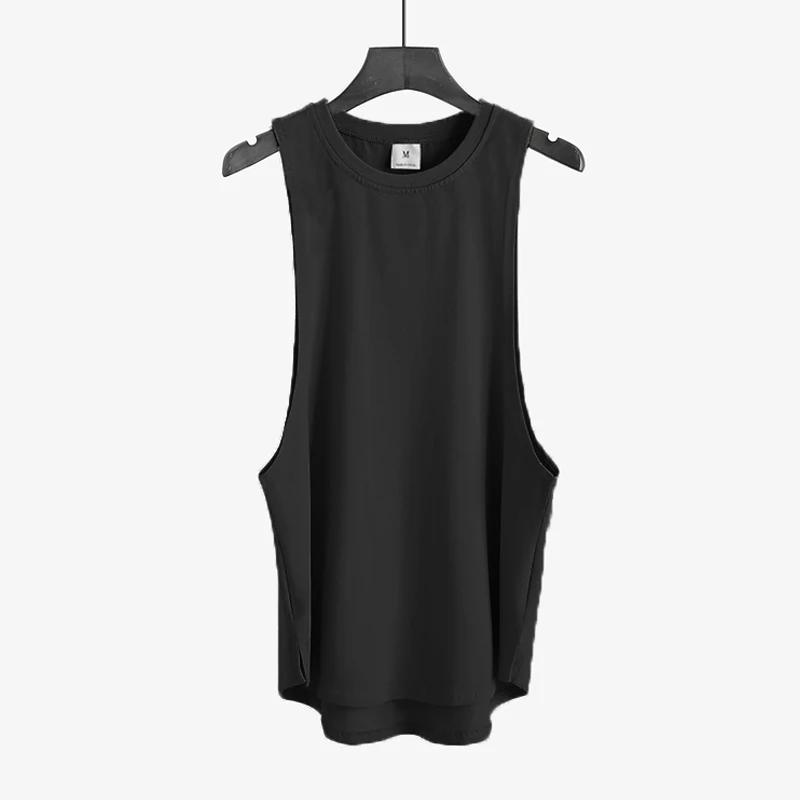 Muscleguys Blank Running Vests Mens Gym Clothing Bodybuilding Stringer Tank Tops Summer Cotton Cut Off Fitness Muscle Guys Sleeveless Shirt