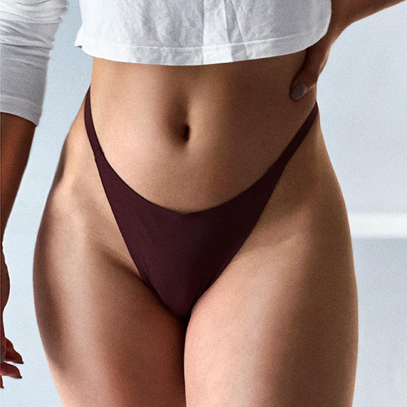 CINOON Chiloți sexy de înghețată pentru femei Lenjerie de corp cu talie joasă Tanga Lenjerie pentru femei șiruri Tentation No Trace Intimates dintr-o bucată