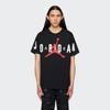 Jordan Logo Print Locker Atmungsaktiver Rundhals-Pullover Kurzarm American Retro Überschnittene Schulter T-Shirt Herren Tops Schwarz DV1446-010