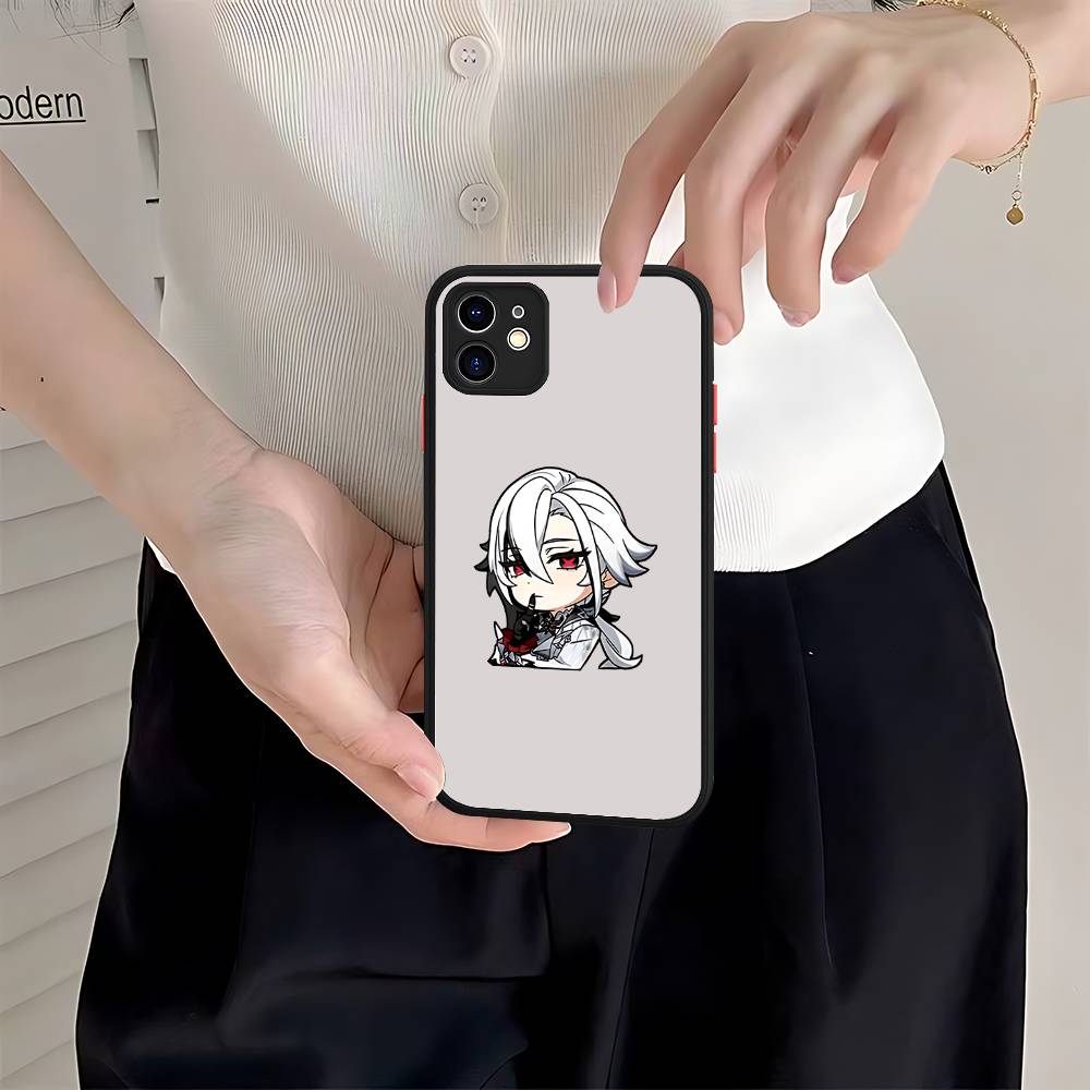 Anime Genshin Impact Matte Transparent Phone Cover For IPhone Case 16 15 14 13 12 11 Pro Max X XS Max Plus