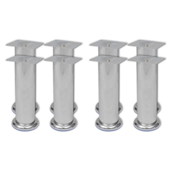 VidaXL Pieds ronds de canapé 8 pcs Chrome 180 mm