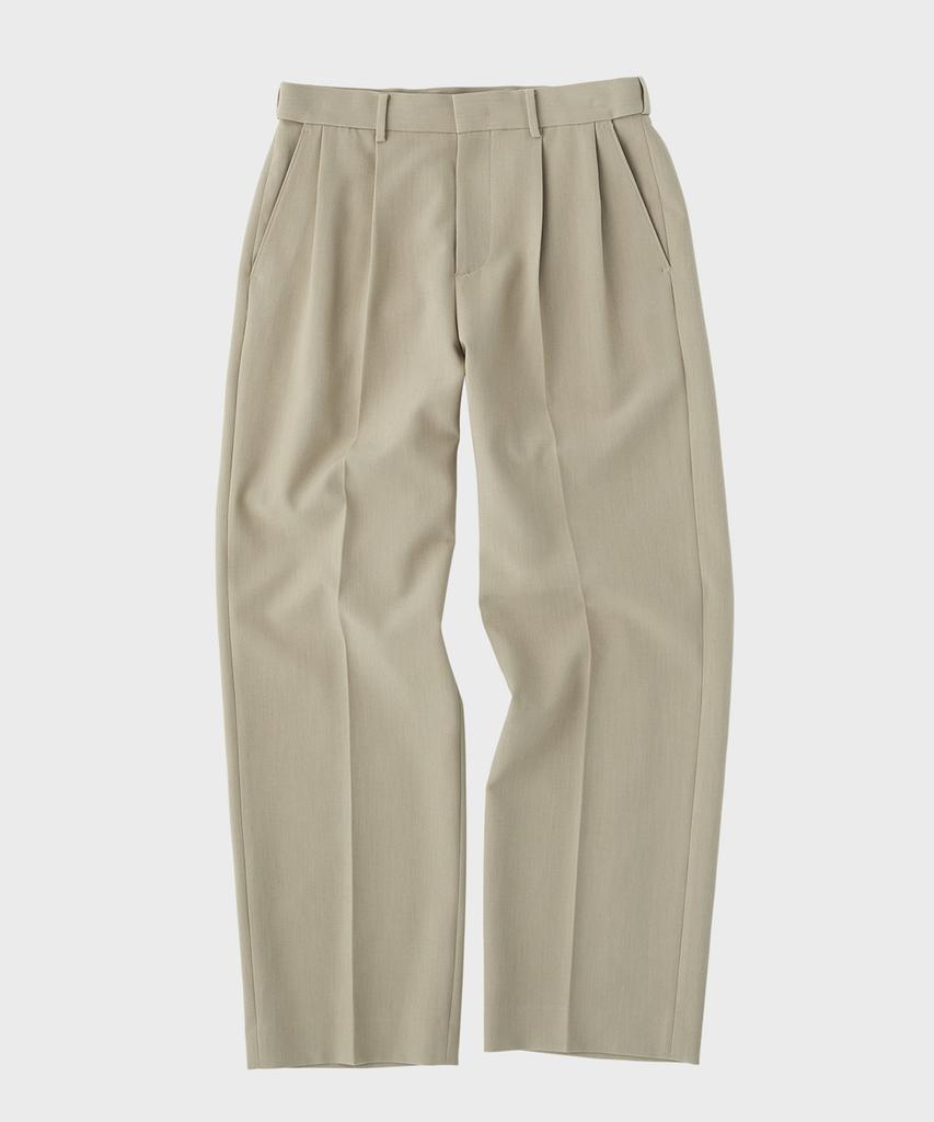 WMC Double-Pleat Wide Slacks_Beige
