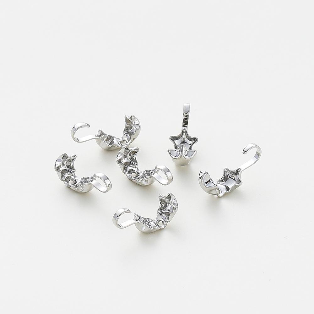 20pcs/lot 14K 18K Gold Color Star Shape Necklace End Crimp Beads With Hook Calotte Cover Beads For DIY Jewelry Making Components
