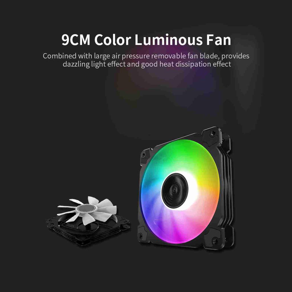 CPU Cooler Colorful Light 2000rpm With 2 Heat Pipes Removable CPU Cooling Fan