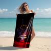 proof beach towel with FC Bayern München logo pattern - soft,absorbent,quick-drying,machine washable - perfect for swimming,camping,bathing