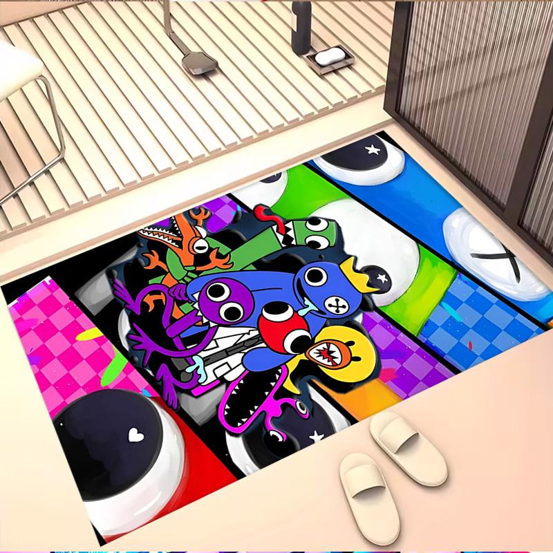 Spiel Rainbow Friends Druckteppich, Waschbarer Bodenteppich, Für Eingangsbereich Wohnheim Waschküche Büro Arbeitszimmer, Heimdekoration Geburtstag Weihnachtsgeschenk