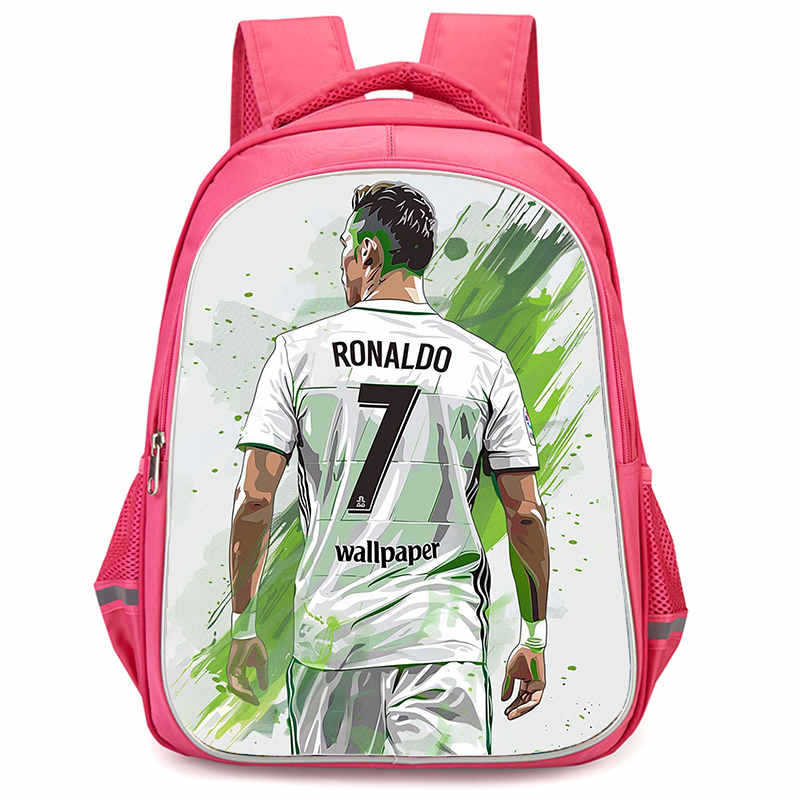 Cr7 Rucksack Hochauflösender Druck Große Kapazität Multifunktion Reißverschluss Oxford Rückenschutz Leichter Rucksack