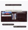 Genuine Leather Wallet Men RFID Blocking Oil Wax Cowhide Bifold Short Purse Large Capacity with Coin Pocket