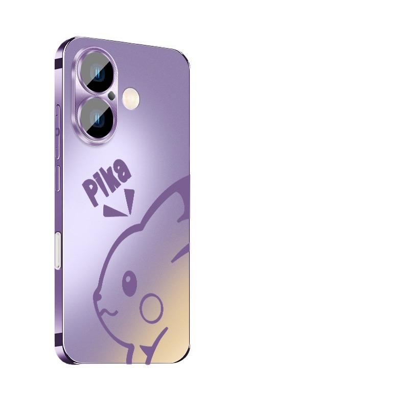 Applicable to Apple 16 mobile phone case pika high-end electroplated frosted glass iPhone13 with its own lens film 15prom