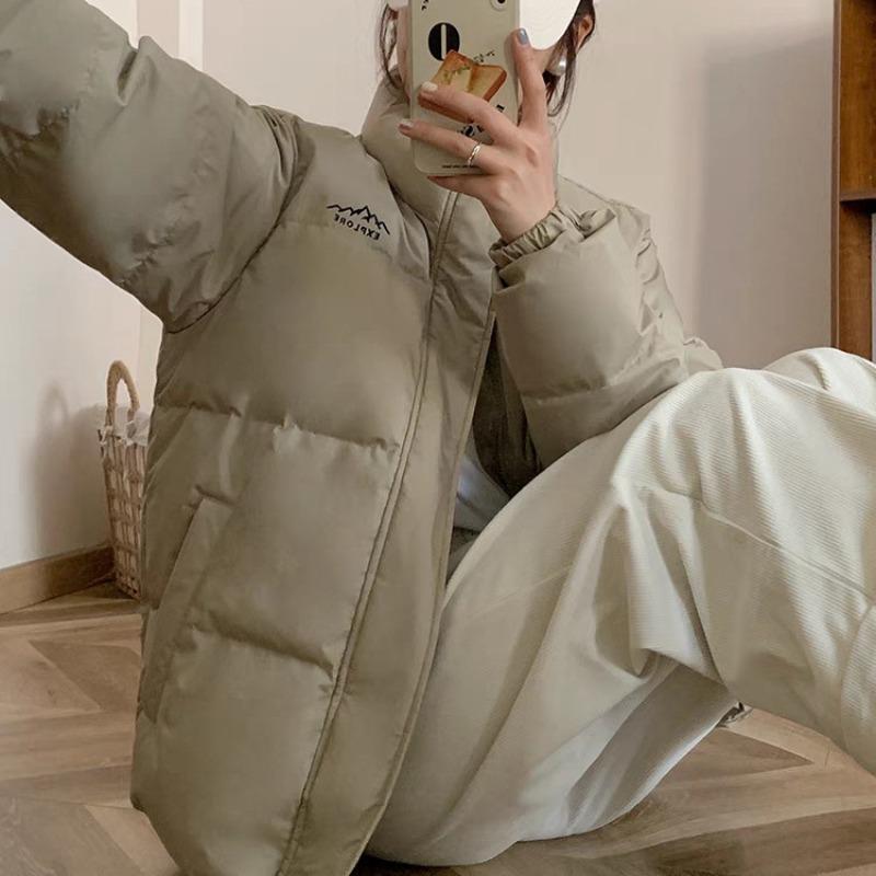 Stand-up Collar New Bread Down Jacket Women's Short Loose Male and Female Couples Winter Thickened Jacket Trendy Brand