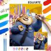 Oil Painting Kit Painting Art Zootopia Chief Bogo Bedroom Wall Decoration Handmade Diy Gift