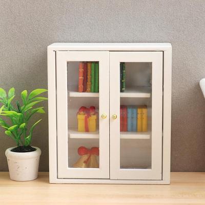 1:12 Dollhouse Miniature White Wall-Mounted Storage Cabinet
