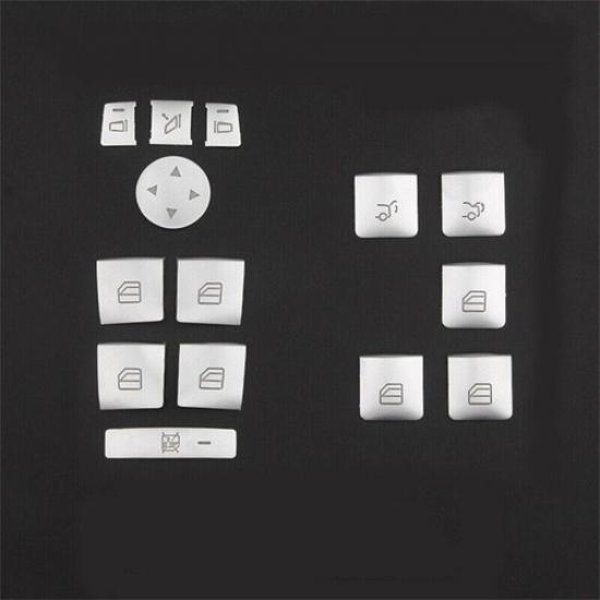Silver Window Lift Switch Button Trim For Benz A B C E GL ML GLK CLA GLA Class