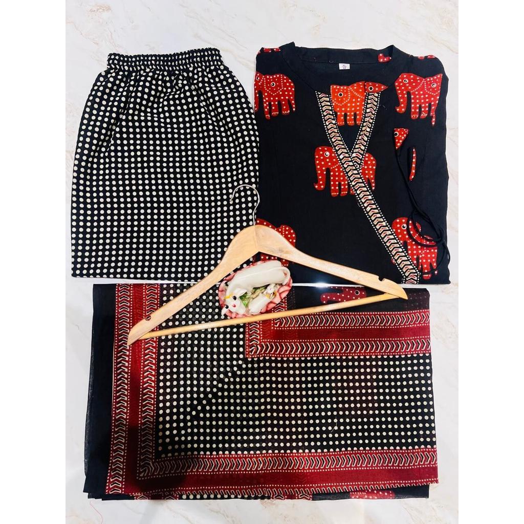 Women Designer Tunic Kurta Pant Dupatta Set Indian Pakistani Party Wear Kurti SC-2260