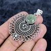 Prehnite Gemstone Handmade 925 Sterling Silver Jewelry Pendant 2.29" MM-3406
