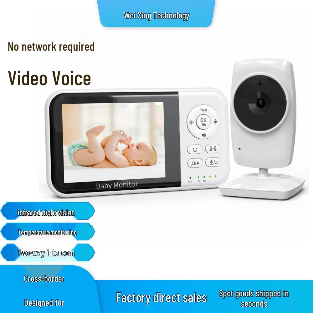 Wireless 3.2-Inch Baby Monitor with Night Vision, Room Temperature Detection & Intercom MC632A