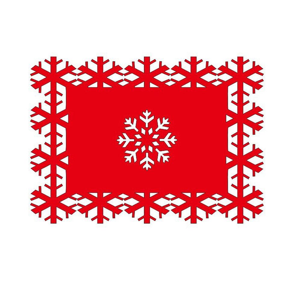 50PCS Christmas Placemat Christmas Snowflake Table Mat Restaurant & Hotel Tableware Placemat Christmas Tableware Decoration