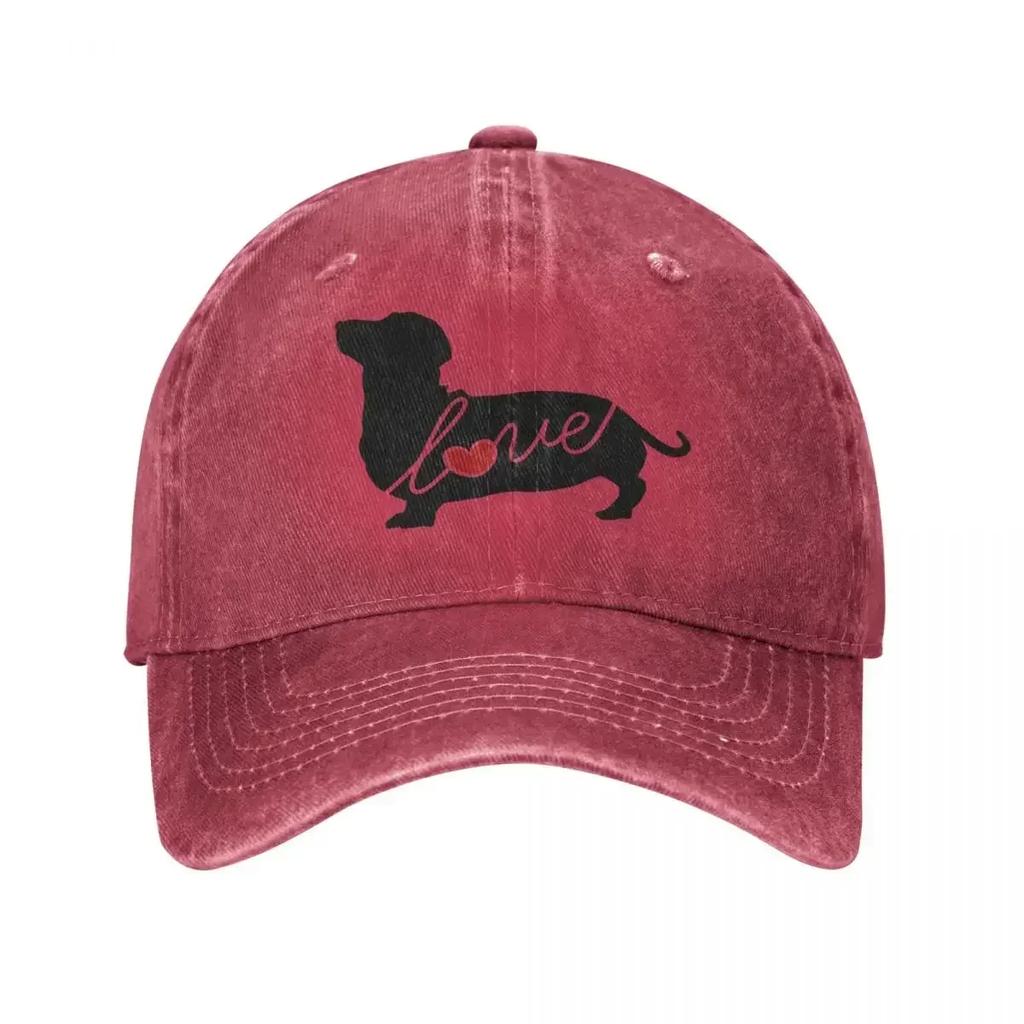 Dachshund Weiner Dog Love Baseball Cap Men Women Distressed Washed Snapback Cap Animal Activities Unstructured Soft Caps Hat