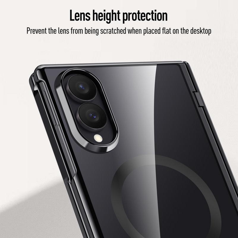 Transparent Magnetic Ring Front Screen Glass Protect Case For Samsung Galaxy Z Fold 8 Ultra Z Fold8 Fold7 Spring Hinged Cover