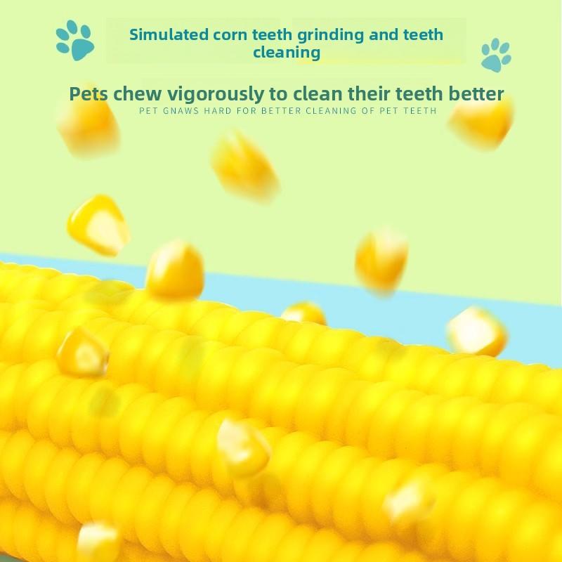 Dog Toys, Sound-making Toys, Rubber Sound-making Toys, Corn Dog Teething and Teeth Cleaning Toys, Self-entertainment Pet Supplies